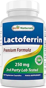 Best Naturals Lactoferrin 250 mg Veggie Capsule, Supports Healthy Immune Function - 60 Count