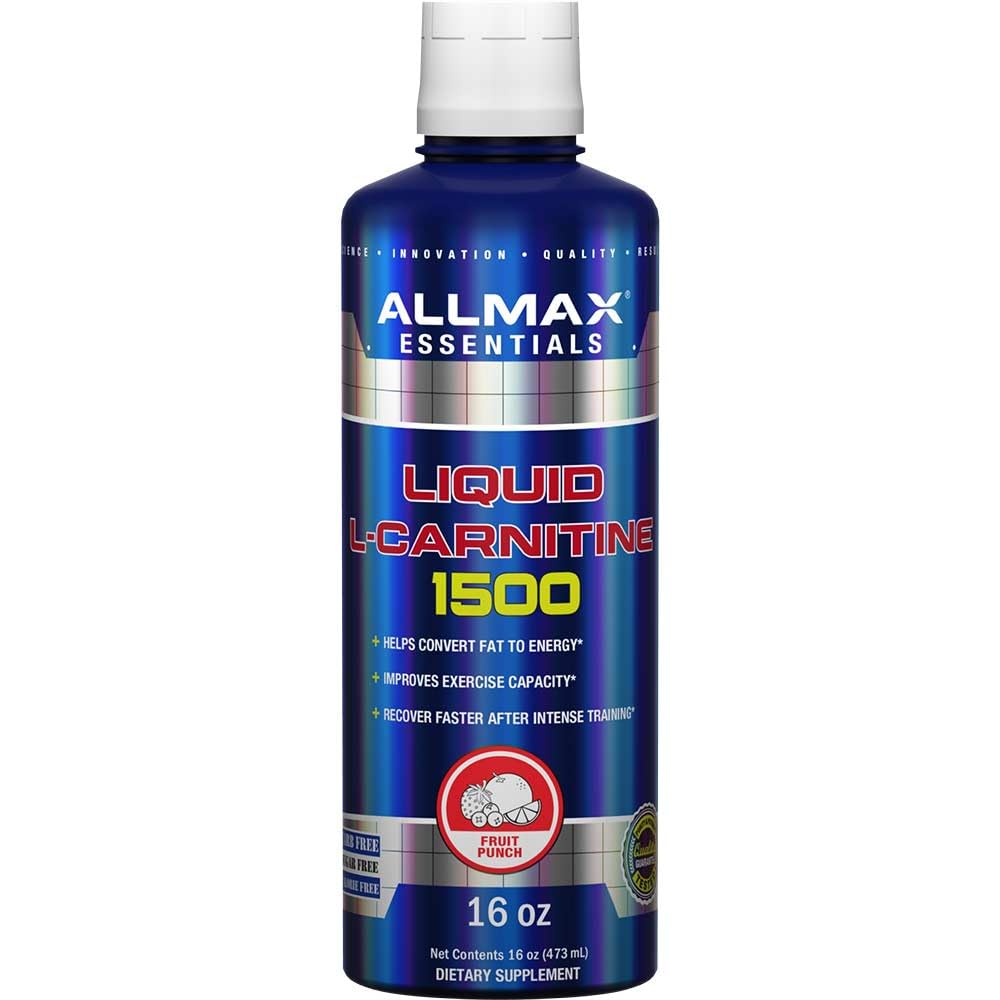 ALLMAX Διατροφή Υγρή L-καρνιτίνη 1500 + Βιταμίνη B5, 16 oz / 473 ml (Fruit Punch)