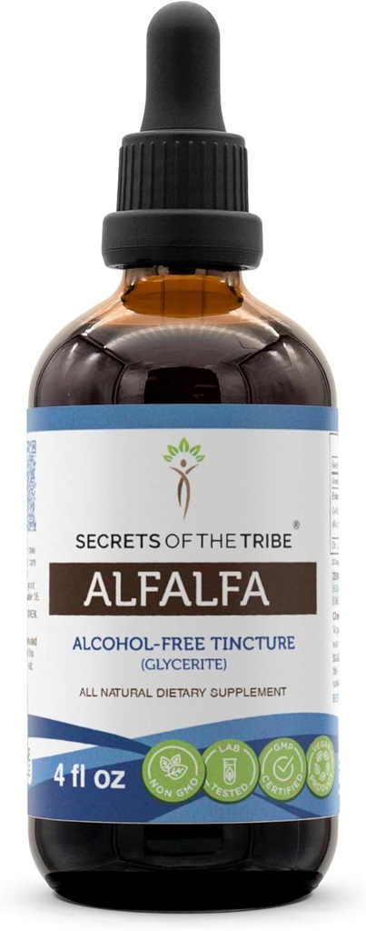Alfalfa Βάμμα υγρό εκχύλισμα χωρίς αλκοόλη, Alfalfa αποξηραμένο φύλλο 4 fl oz