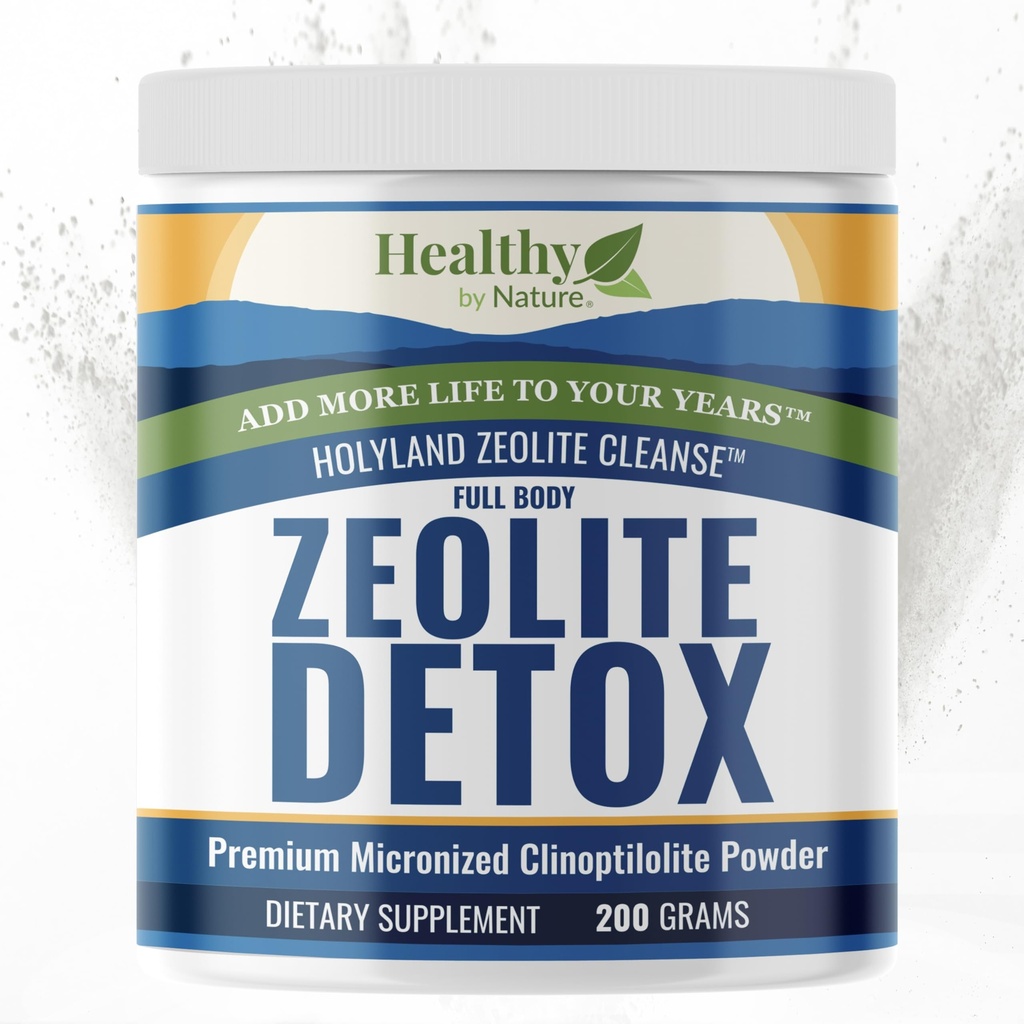 HolyLand Zeolite Cleanse - Zeolite Detox Powder (7.05oz 200 Gram) - Κλινοπτιλόλιθος Φυσικός Ενεργοποιημένος - Μικρονιωμένος 0-25 - Full Body Detox for Women, Men - Υποστηρίζει την ενέργεια, Focus, Immunity, Gut Health