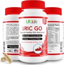 #1 URIC GO Uric Acid Cleanse Support Supplement for G.O.U.T - Natural Kidney Cleanse Detox Formula Chanca Piedra, Celery Seed, Tart Cherry, Cranberry, Pomegranate, Turmeric, Vegan Non-GMO 60 Capsules