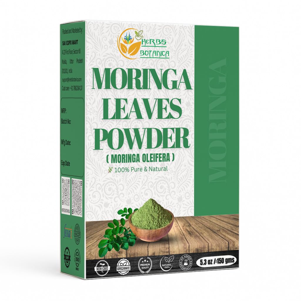 Βότανα Botanica Moringa Leaf Powder Leaves oleifera Pure Premium ινδική σκόνη Φυσικό φρέσκο πρωϊνό ποτό Βιταμίνες και ανοσοποιητική βιταμίνη Superfoods 5.3oz Συσκευασία