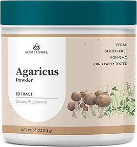 Nature Restore Agaricus Blazei Murill Extract Mushroom Powder, 4 ουγγιά, 40% Πολυσακχαρίτες, μη ΓΤΟ, Χωρίς γλουτένη
