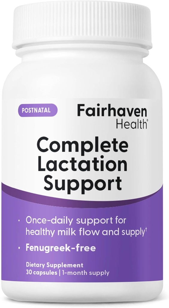 Fairhaven Health Complete Lactation Support | Lactation Supplement to Increase Breastmilk Production | Improve Breastfeeding Comfort* | Vegan Breastfeeding Supplements | Gluten Free | 30 Capsules