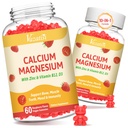 2 Pack Calcium Gummies with Magnesium, Zinc, Vitamin D3 & B12, Calcium Supplements for Women Men, Support Bone, Muscle and Immunity, 120 Vegan Raspberry Flavor Gummies