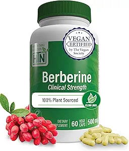 Health Thru Nutrition Berberine HCl 500mg 60 Servings | Clinical Strength Supplement | Certified Vegan | Non-GMO | Soy Free | 3rd Party Tested