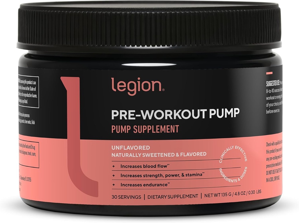 LEGION Προ προπόνηση αντλία - Arginine συμπλήρωμα ενισχύει την παραγωγή οξειδίου του αζώτου - Nitric oxide Booster βοηθά στην αύξηση της δύναμης & Stamina, προωθεί την ενίσχυση της μυϊκής απόδοσης (Άγευστη, 30 υπηρεσίες)