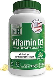 Υγεία Thru Διατροφή Βιταμίνη D3 2000iu 365 Mini Softgels για τα μέγιστα οφέλη  Βαθμός σε EVOO 