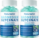 Magnesium Glycinate Gummies 1000mg - Sugar Free Magnesium Potassium Supplement with Vitamin D, B6, CoQ10 for Calm Mood & Sleep Support - 120 Blueberry Gummies -2 Pack