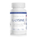 Συμπλήρωμα L-Lysine με Βιταμίνη B12 + C + Ψευδάργυρο για Χείλη, Στόμα, και στοματική υγεία ιστού - Ενισχυμένη υποστήριξη ευεξίας - Μη ΓΤΟ, Χωρίς γλουτένη - Κατασκευάζεται στις ΗΠΑ - 60 κάψουλες λαχανικών, 500mg