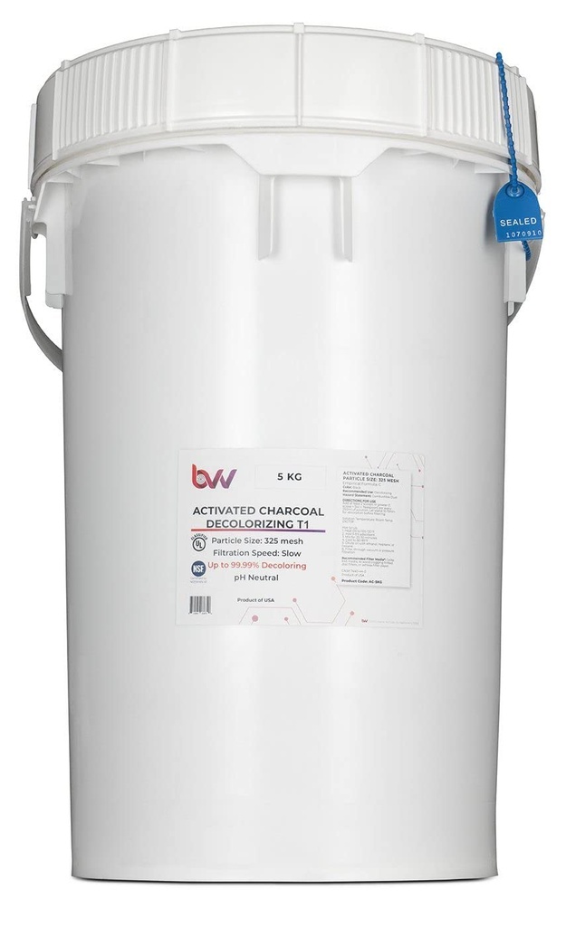 BVV ενεργοποιημένο σκληρό άνθρακα Αποχρωματισμός T1 (100% σκληρό κάρβουνο)-5Kg
