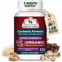 Cachexia Supplement, USDA Certified Organic Mushrooms Extract Capsules, Extra Strength 1,500 mg, High Potency 40% Beta-Glucans, Immune & Metabolic Support, Weight & Muscle Mass Support