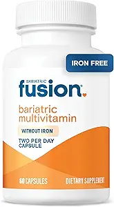 Bariatric Fusion Bariatric Multivitamin Without Iron | Post Bariatric Surgery Patients | Iron Free Bariatric Vitamin for Gastric Bypass and Sleeve Gastrectomy | 60 Capsules | 1 Month Supply