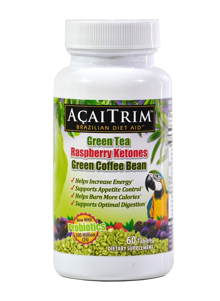 AcaiTrim- Weight Loss Supplement- Green Tea Extract, Green Coffee Bean Extract, Raspberry Ketones, Acai, & Probiotics – Supports Metabolism & Energy for Men & Women- 60 Acai Berry Capsules