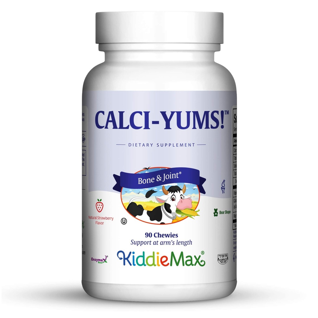 Maxi Health KiddieMax CalciYum - CalciYum! - Γεύση -Ζωικό σχήμα Chewies - Kosher (90 κόμης)