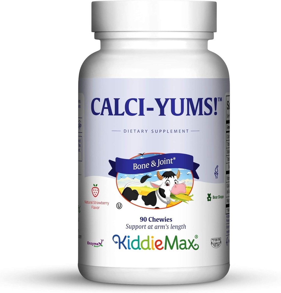 Maxi Health KiddieMax CalciYum - CalciYum! - Γεύση -Ζωικό σχήμα Chewies - Kosher (90 κόμης)