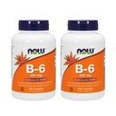 NOW Βιταμίνη B-6 100mg, 250 κάψουλες (πακέτο των 2)