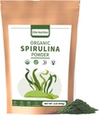 Βιολογική σκόνη Spirulina, μη ΓΤΟ, USDA Certified, Green Superfood Ενισχύει την ενέργεια, Υψηλή σε πρωτεΐνες, ορυκτά, αντιοξειδωτικά, και βιταμίνες, 1 lb