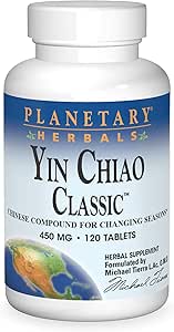 Planetary Herbals Yin Chiao Classic 450 mg Immune Formulas for Seasonal Support -120 Tablets