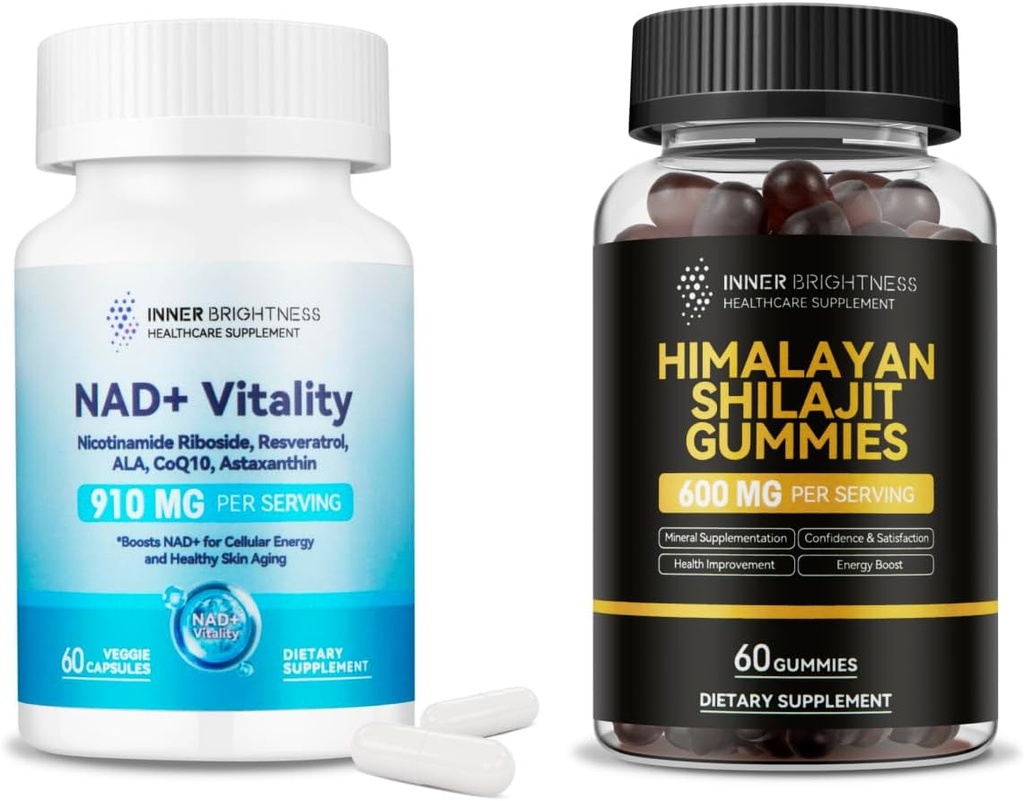 NAD + Shilajit Gummies Bundle - Ενισχύει την ενέργεια, υποστηρίζει τον μεταβολισμό, την υγιή γήρανση, την ανοσία & Stamina