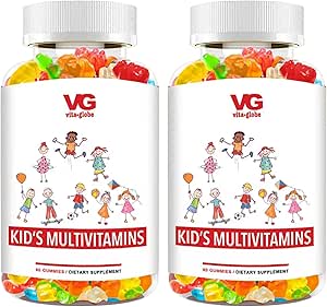 VITA GLOBE Kids Complete Multivitamin Gummies – with Vitamins A, C, D, E, B6 & B12 | Daily Immune, Growth & Wellness Support | Great-Tasting Chewable Supplement for Children – 120 Count (Pack of 2)