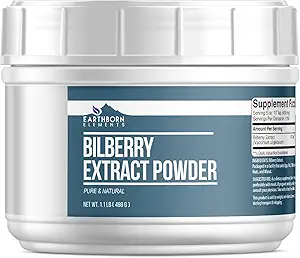 Earthborn Στοιχεία Bilberry Extract Powder 1.1 lb, Pure & Natural, Smoothies & Shakes