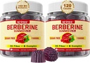 NECISS Berberine Supplement 1500mg, AMPK Activator με 3G Prebiotic Fiber, B1 B3 B6, Sugar Free Berberine HCL Gummies για γυναίκες και άνδρες - Υποστηρίζει ανοσοποιητικό σύστημα, Digestive, 2pack 120 Cts