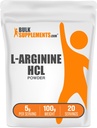 BulkSupplements.com L-Arginine HCl Powder - Συμπλήρωμα οξειδίου του αζώτου, Arginine Powder - Χωρίς γεύση & Γλουτένη, 5g ανά Σερβίρισμα, 100g (3.5 oz) (Pack of 1)