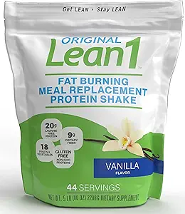 Lean1 Vanila, Meal Replacement Protein Shake, 44 σε συσκευασία 5lb
