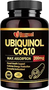 Ubiquinol CoQ10-200mg-Softgels με Βιταμίνη Ε & Ωμέγα 3, Υψηλή απορρόφηση Συνένζυμο Q10 Υποστήριξη Καρδιά Υγεία & Ενέργεια-Παραγωγή Ισχυρό-Αντιοξειδωτικό, 120 Μετρήσεις