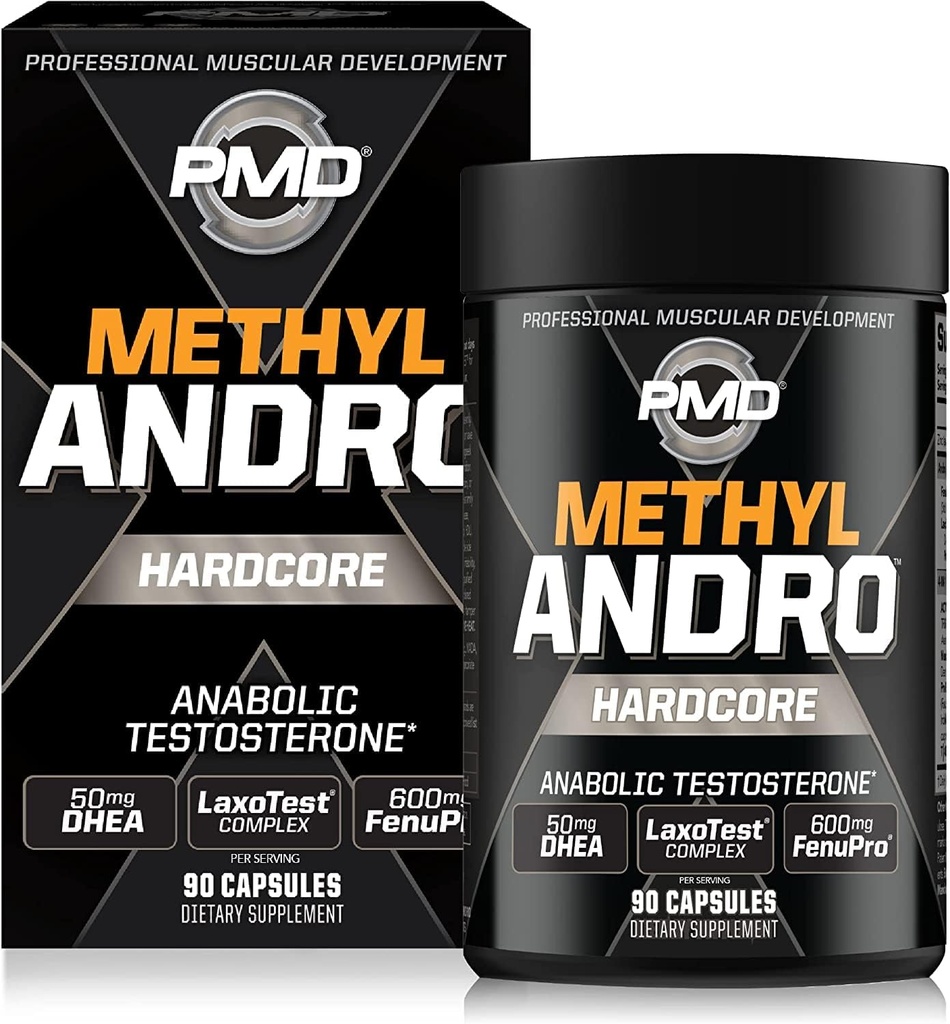 PMD Methyl Andro Hardcore - Testosterone υποστήριξης για Lean Μύες & Δύναμη Κερδίζει-Ανόρθωση και την εκτέλεση προπόνηση- Συμπλήρωμα διατροφής (90 κάψουλες)