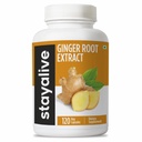 STAY ALIVE Αγνή Ginger Root Κάψουλες 1000mg, 10:1 Σκόνη εκχύλισμα με 5% Gingerols, 120 χάπια, Extra Strength Root Powder, Vegan, Non-GMO και Gluten-free Ginger συμπλήρωμα
