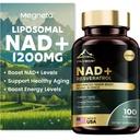 Λιποσωμική NAD+ Συμπλήρωμα 1200mg με Trans ρεσβερατρόλη - Boost NAD+ Επίπεδα, ενέργεια και υποστήριξη κατά της γήρανσης - Vegan, 100 Softgels