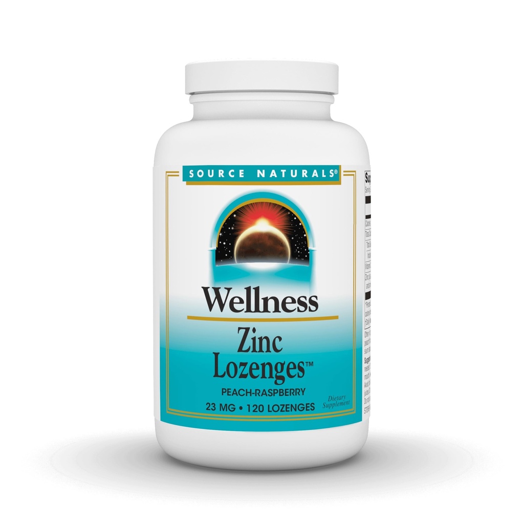 Πηγή Naturals Wellness Zinc Lozenges, Ροδάκινο-Raspberry Flavord Ανοσοποιητική Υποστήριξη, 23mg - 120 Lozenges