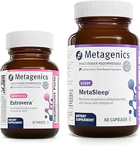 Μεταγονική Εμμηνόπαυση Sleep Duo - HerWellness Estrovera & MetaSleep - 30 δισκία Estrovera για Hot Flashes, Εμμηνόπαυση Ανακουφισμός & Νυχτερινές Ιδρώσεις - 60 κάψουλες MetaSleep για Υποστήριξη Ύπνου