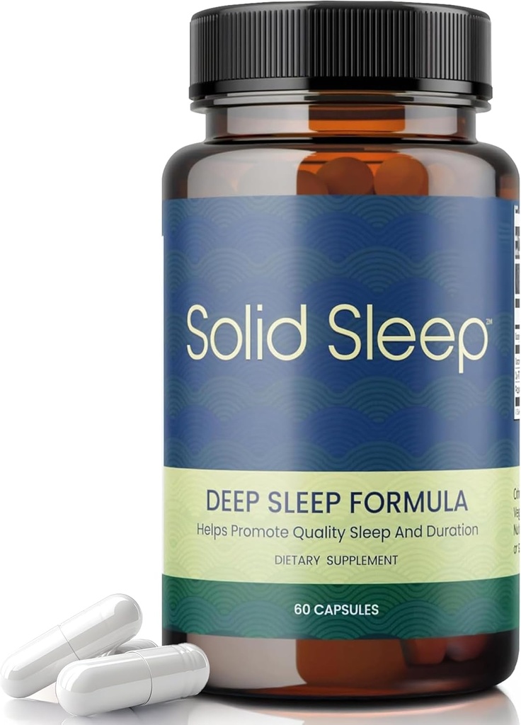 Deep Sleep Formula, Natural Sleep Aid Without Melatonin, Magnesium Bisglycinate, L. Theanine, Inositol, Sleep Pills for Adults, 60 Vegan Capsules