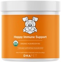 Ευτυχισμένη Ανοσία USDA Certified Organic Mushroom Complex for Dogs, Organic Cordyceps Shiitake Reishi, Vegan Mushroom Blend Powder Canine Supplement, Advanced Mushroom Mix, Non-GMO, 3.5 oz