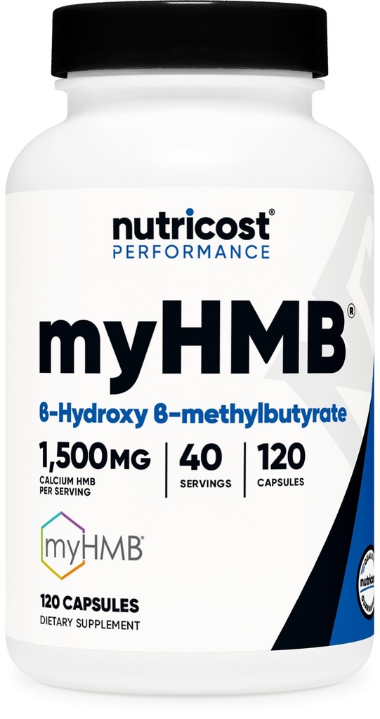 Nutricost myHMB Capsules 1,500MG Calcium HMB Per Serving, 120 Capsules, 40 Servings - Performance Line, Calcium B-Hydroxy B-Methylbutyrate Monohydrate