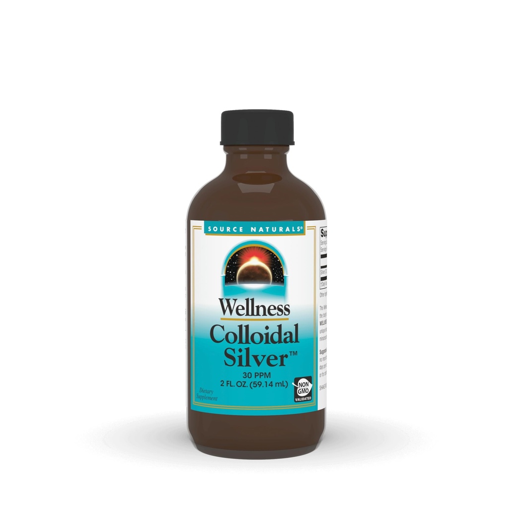 Πηγή Naturals Wellness Colloidal Silver, 30 ppm, υγρό συμπλήρωμα διατροφής μη ΓΤΟ που υποστηρίζει τη φυσική ευεξία * - 2 ρευστό oz