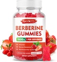 Βερβερίνη Gummies με Κεϋλάνη Κανέλα 1500mg υψηλής δραστικότητας Βερβερίνη HCL συμπλήρωμα για την υποστήριξη του ανοσοποιητικού, χωρίς ζάχαρη, Vegan, γεύση φράουλας, 60 κόμης