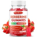 Βερβερίνη Gummies με Κεϋλάνη Κανέλα 1500mg υψηλής δραστικότητας Βερβερίνη HCL συμπλήρωμα για την υποστήριξη του ανοσοποιητικού, χωρίς ζάχαρη, Vegan, γεύση φράουλας, 60 κόμης