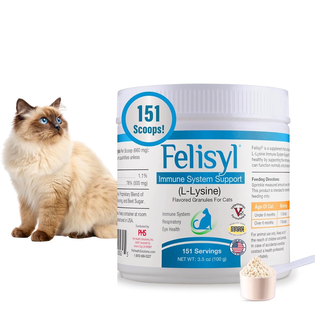 Felisyl ανοσοποιητικό σύστημα Υποστήριξη (L-Lysine) Κοκκία για γάτες 3,5oz(100g)