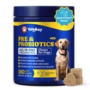 Probiotics for Dogs - Προβιοτικά σκύλου για Digestive Υγεία, Yeast, Ichy Skin, Gut Υγεία, Ανοσοποιητικό & Δέρμα - 6 Δισεκατομμύρια CFUs, 180 Μαλακές Μασούσες, Πάπιες & Pear Γεύση - με Προβιοτικά & Digestive Ένζυμα