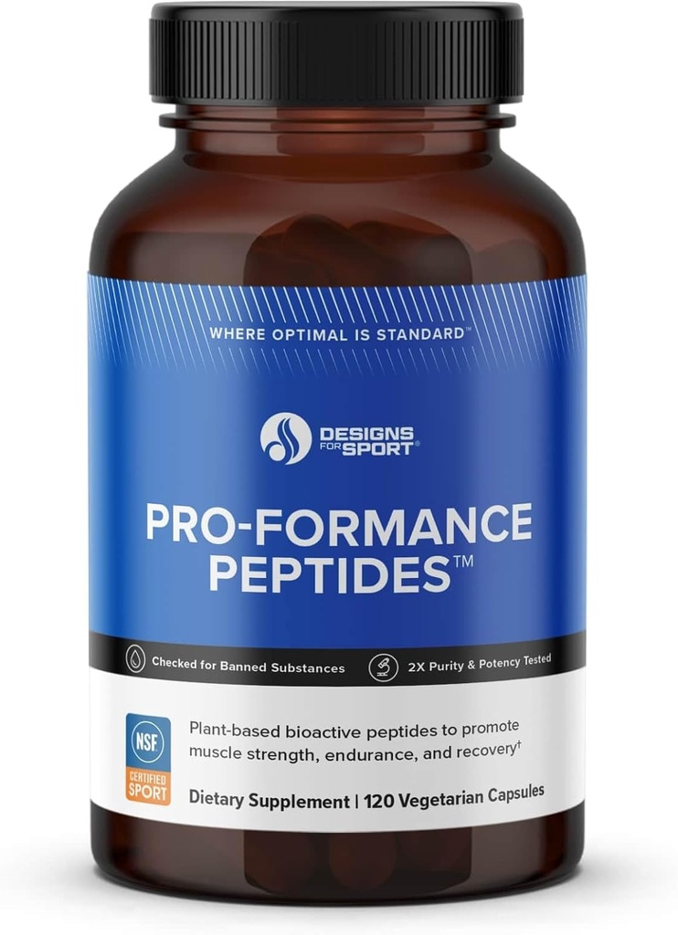 Designs for Sport Pro-Formance Peptides - Υποστηρίζει την ανάπτυξη των μυών και την ανάκαμψη* - Athlete Formula to Support Peak Performance* - NSF Certified for Sport - 120 κάψουλες χορτοφάγων