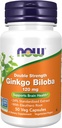 NOW Συμπληρώματα Τροφίμων, Ginkgo Biloba 120 mg, Διπλή Δύναμη, Μη ΓΤΟ Πρόγραμμα Επαληθευμένο, 50 κάψουλες Veg
