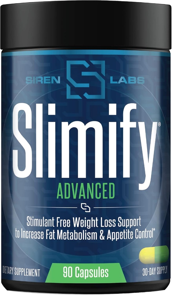 Slimify Advanced Fat Burner for Weight Loss - Garcinia Cambogia, African Mango, and Grains of Paradise - Ενισχύστε το μεταβολισμό, τη μείωση της όρεξης και την αύξηση της ενέργειας - Sim Free (90 κάψουλες)