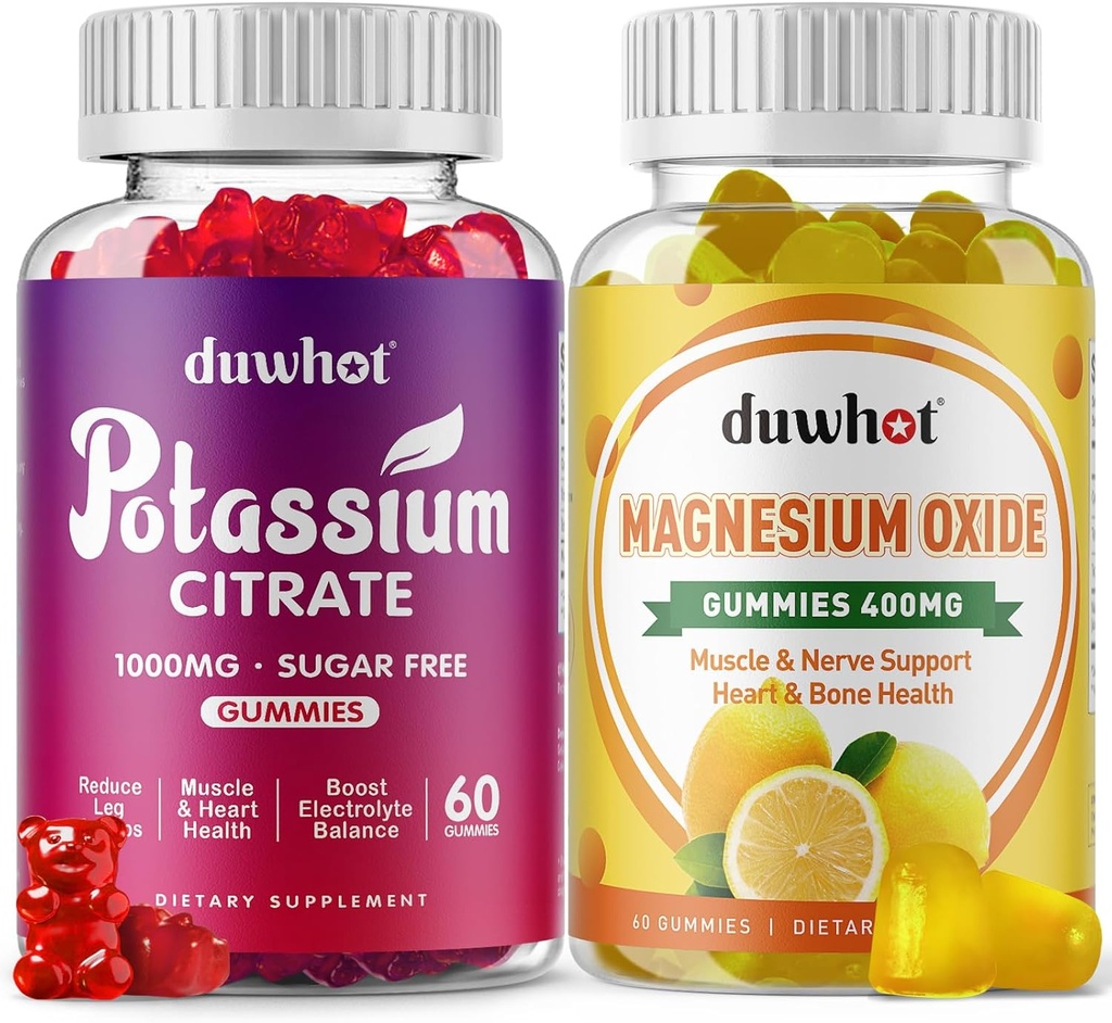 Κάλιο Κιτρικό Gummies 1000mg, Μαγνήσιο Oxide Gummies 400mg, Συμπλήρωμα για Ενήλικες