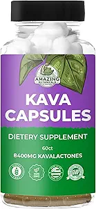 Premium Κάψουλες KAVA 1000mg Kava Root Extract per Serving for Deep Relaxation 