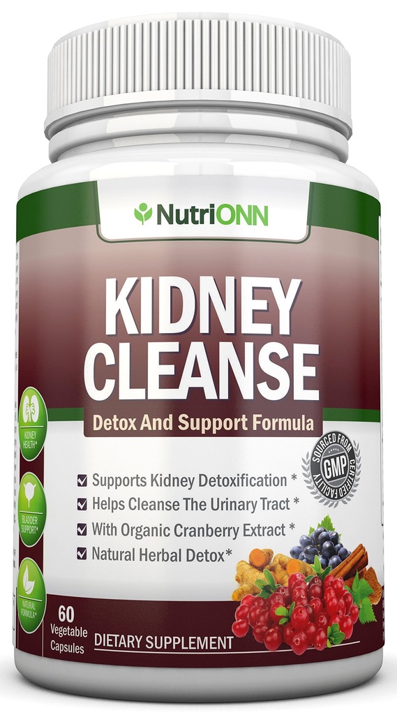 KIDNEY CLEANSE - Detox και υποστήριξη για την ουρική αρτηρία, την ουροδόχο κύστη και τα νεφρά - όλα τα φυσικά συμπλήρωμα βοτάνων Φόρμουλα με οργανικό βατόμουρο, Astragalus, Turmeric, Goldenrod, Gravel Root, Juniper και More