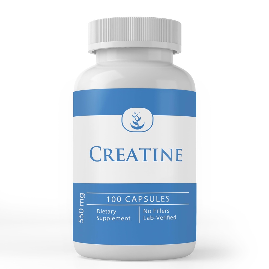 PURE αρχικά ΣΥΣΤΑΤΙΚΑ Createine, (100 κάψουλες) Πάντα καθαρό, χωρίς πρόσθετα ή πληρωτικά, Εργαστήριο Επαληθευμένο